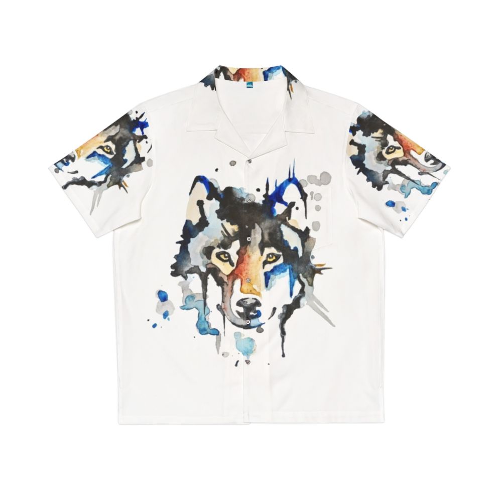 Watercolor Wolf Hawaiian Shirt