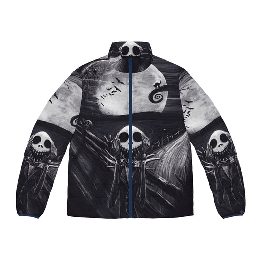 The Scream Before Christmas Puffer Jacket featuring the iconic Jack Skellington character