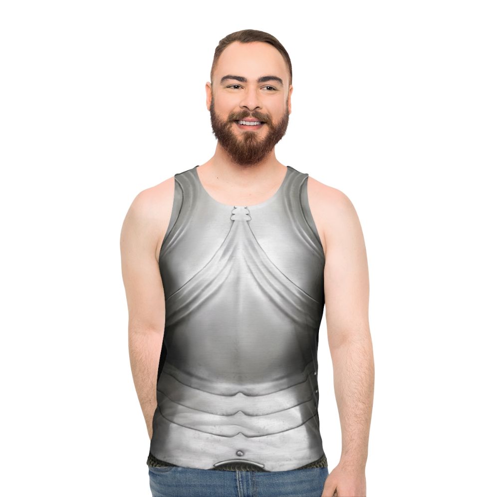 Gothic knight cuirass design unisex tank top - men