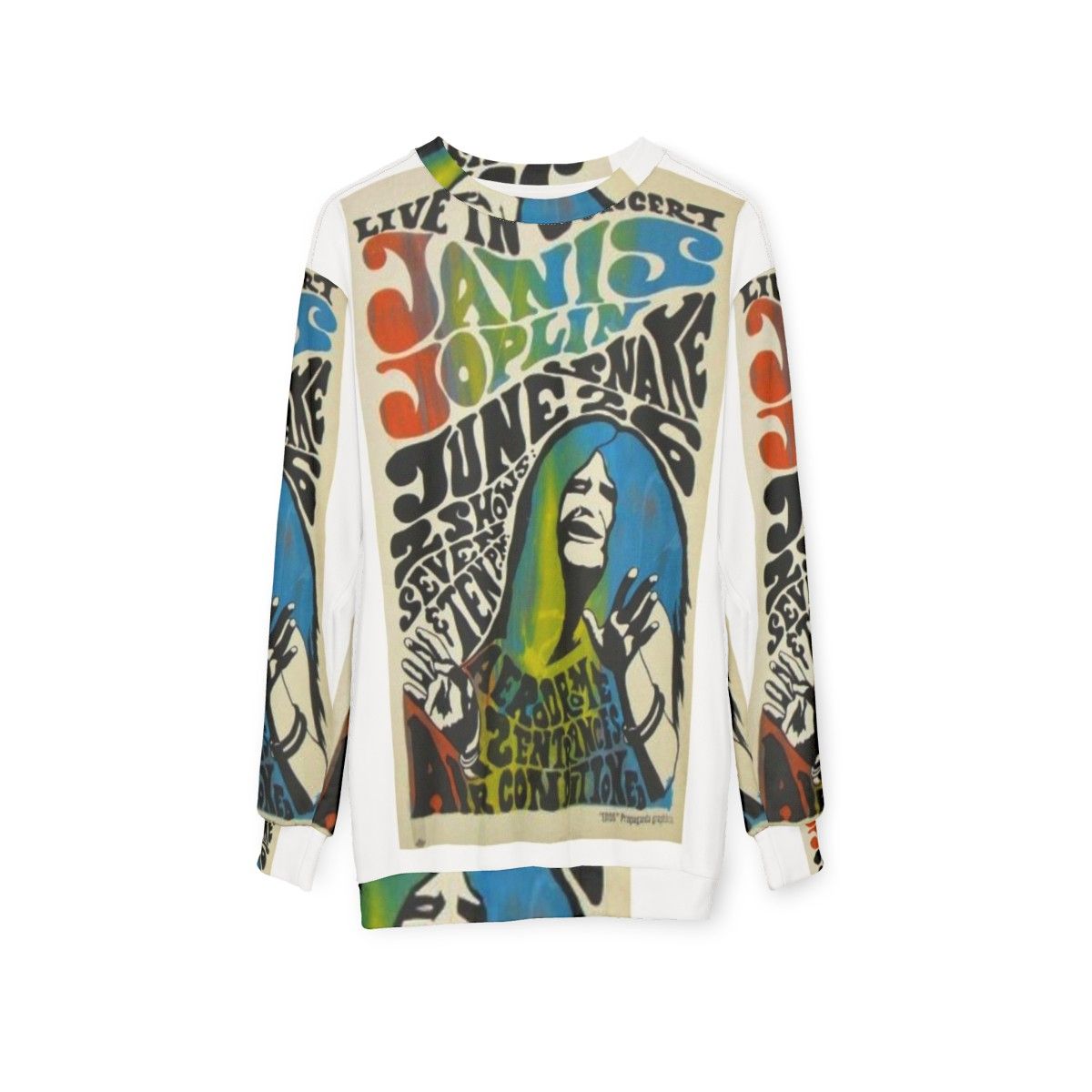 Janis Joplin Concert Poster Sweatshirt - hanging