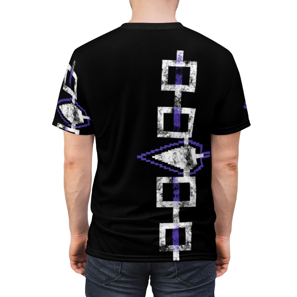 Haudenosaunee Inspired Hiawatha Belt T-shirt with Native American Tribal Design - men back