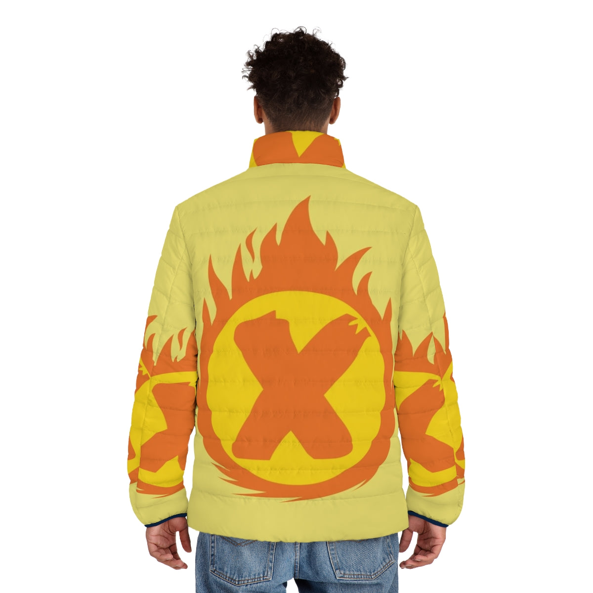 Superhero X Fire Insignia Puffer Jacket - men back