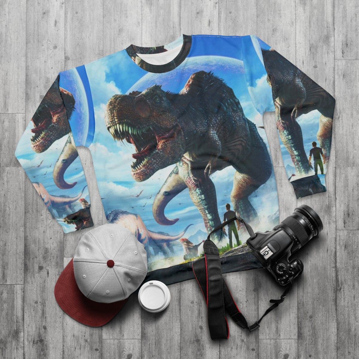 Ark Survival Evolved T-Rex Sweatshirt - flat lay