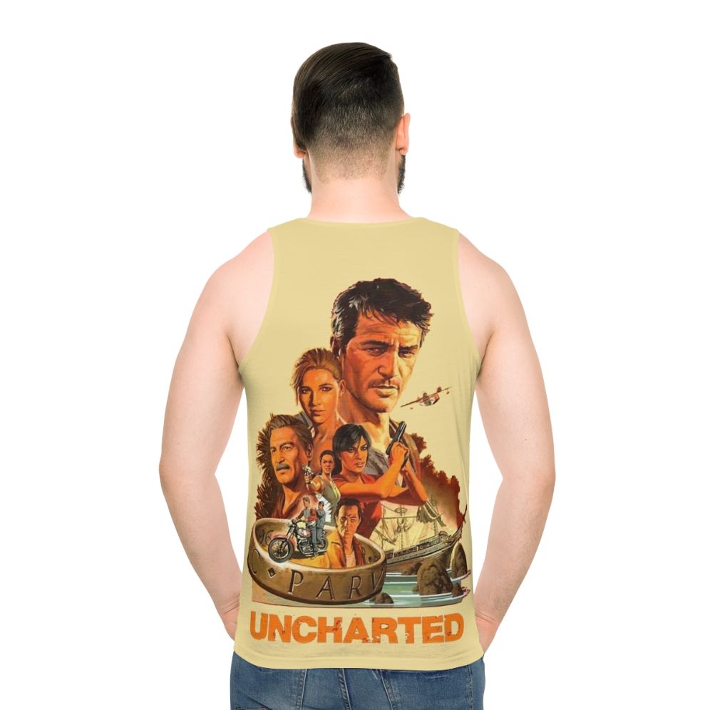 Uncharted video game themed unisex tank top - men back