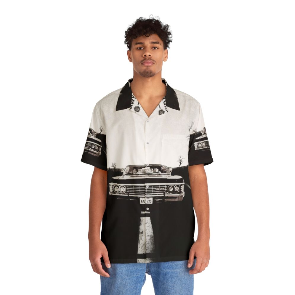 Demon Hunter Hawaiian Shirt with Supernatural Motifs - People Front