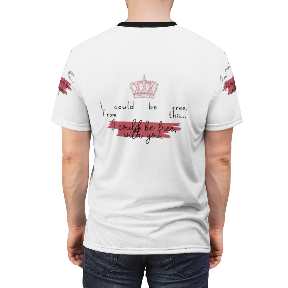 Minimalist t-shirt design featuring line art of Prince Wilhelm and Simon Eriksson from the Netflix series Young Royals - men back