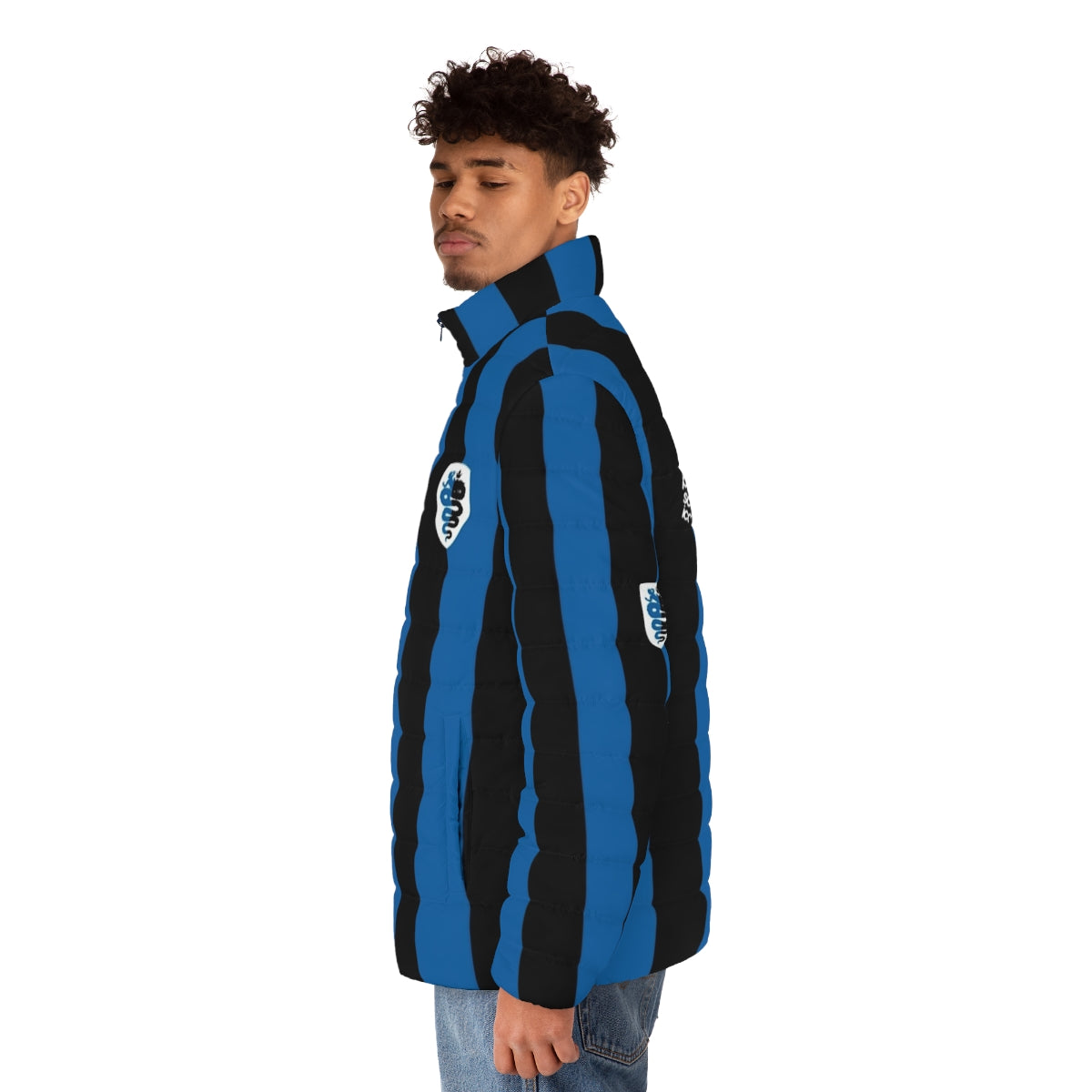 Ambrosiana puffer jacket with Inter Milan club crest and colors - men side left