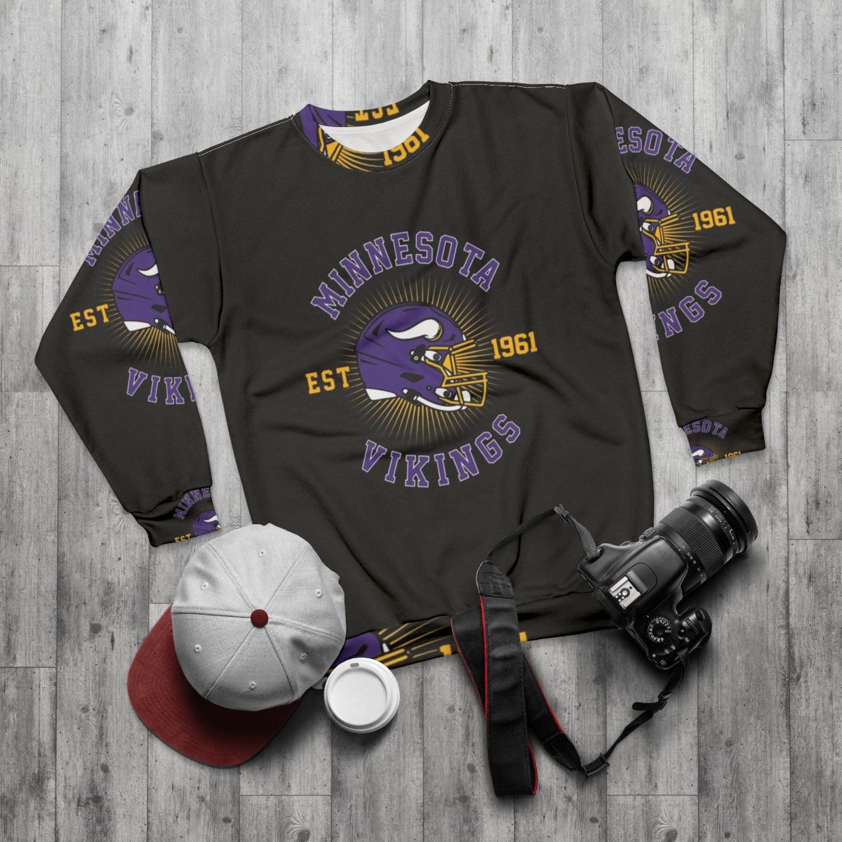 Minnesota Vikings Art Sweatshirt - flat lay