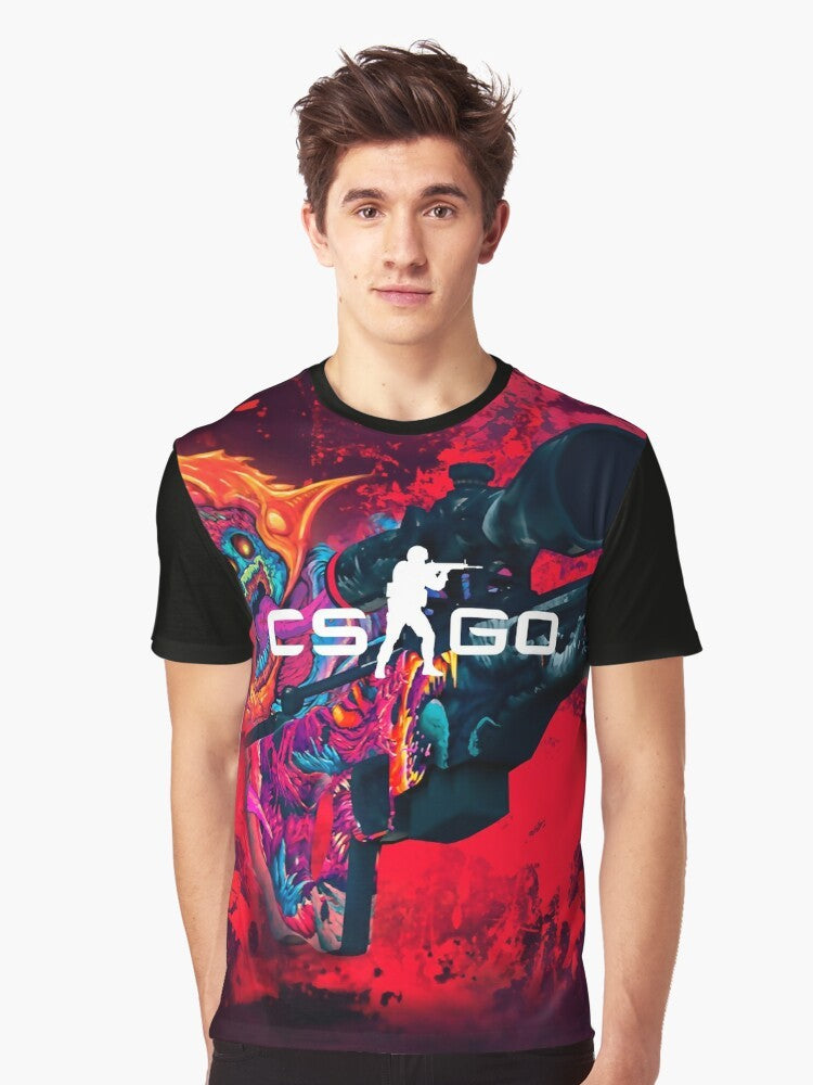 CSGO Hyperbeast Graphic T-Shirt featuring a vibrant and dynamic pattern design - Men