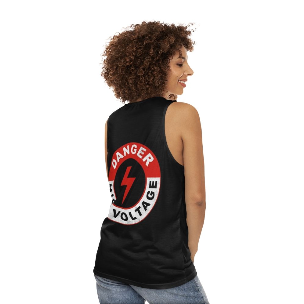 Unisex Danger High Voltage Tank Top - women back