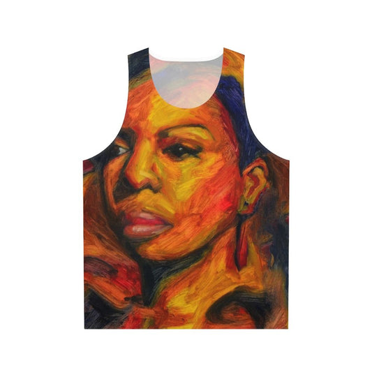 Nina Simone unisex tank top with "I Put a Spell on You" graphic