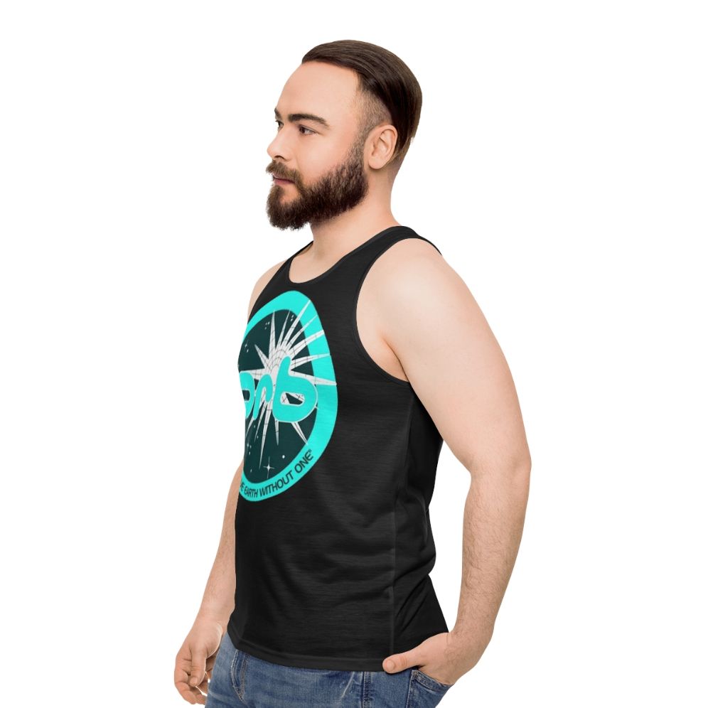 The Orb 90s Electronic Music Unisex Tank Top - men side