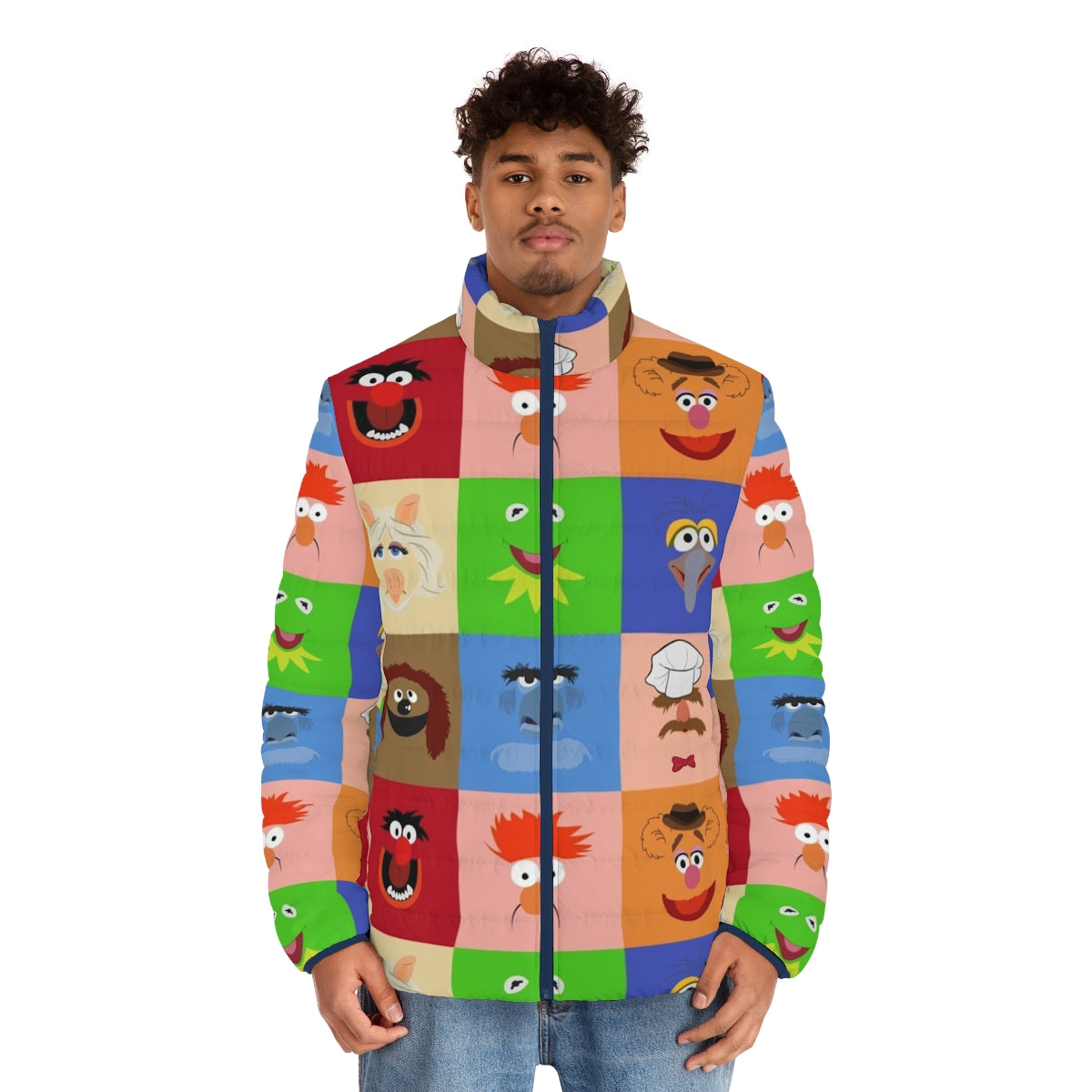 Muppets Puffer Jacket with Kermit the Frog, Miss Piggy, and other beloved Muppet characters - men front