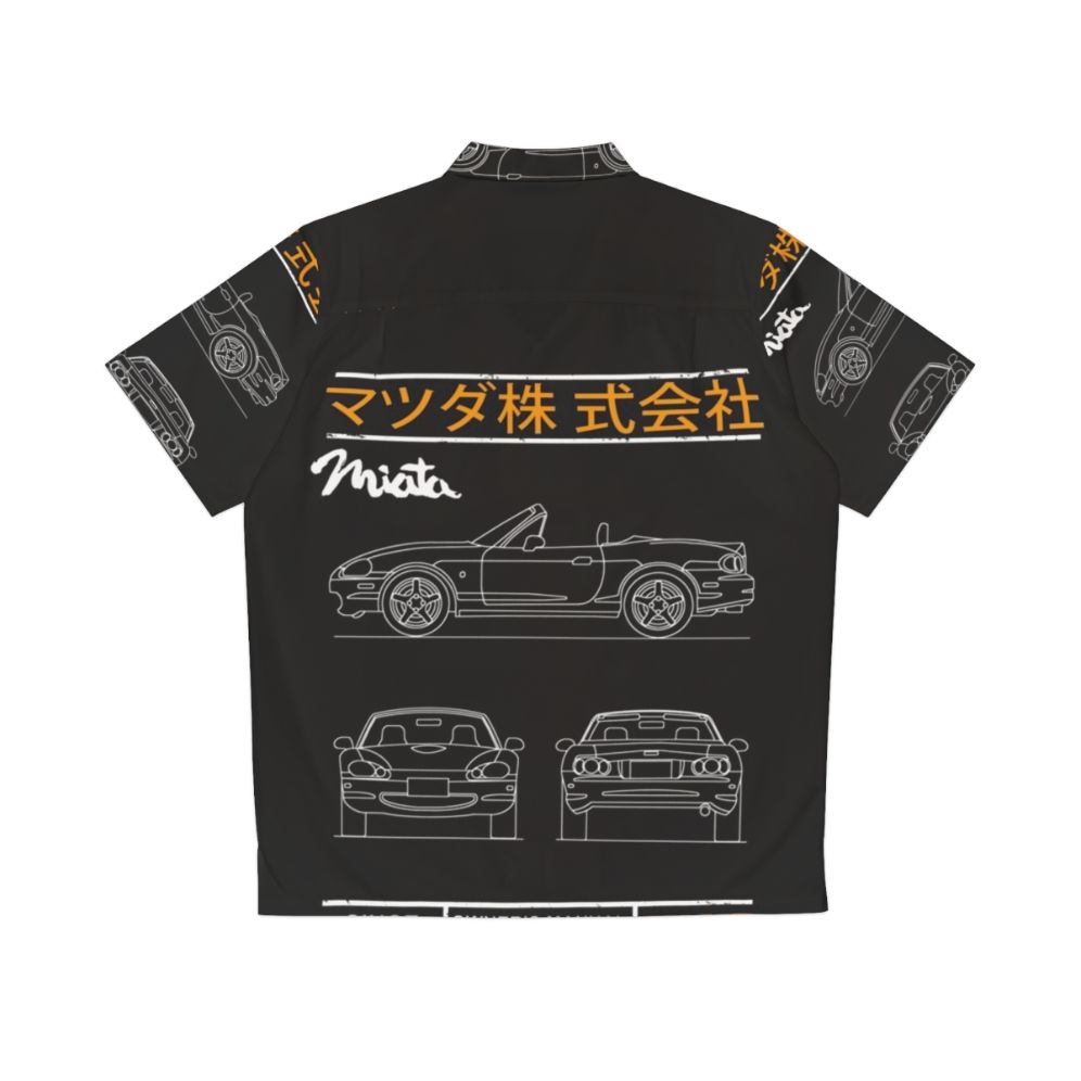 Blueprint Inspired Hawaiian Shirt Featuring the MX-5 Miata - Back