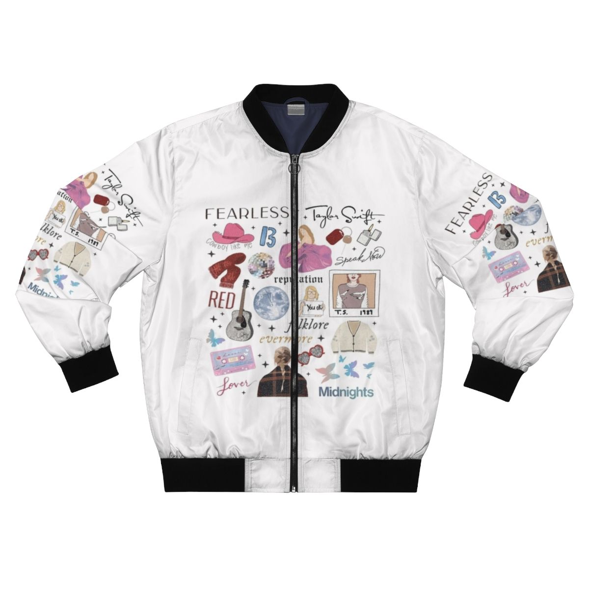 Taylor Swift Eras Tour Bomber Jacket, featuring the Eras Tour logo and vintage design for Swiftie fans