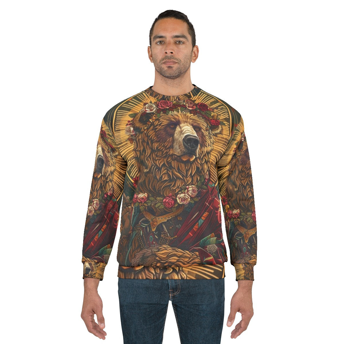 Feminist "Holy Grawl" Sweatshirt with Bear Design - men