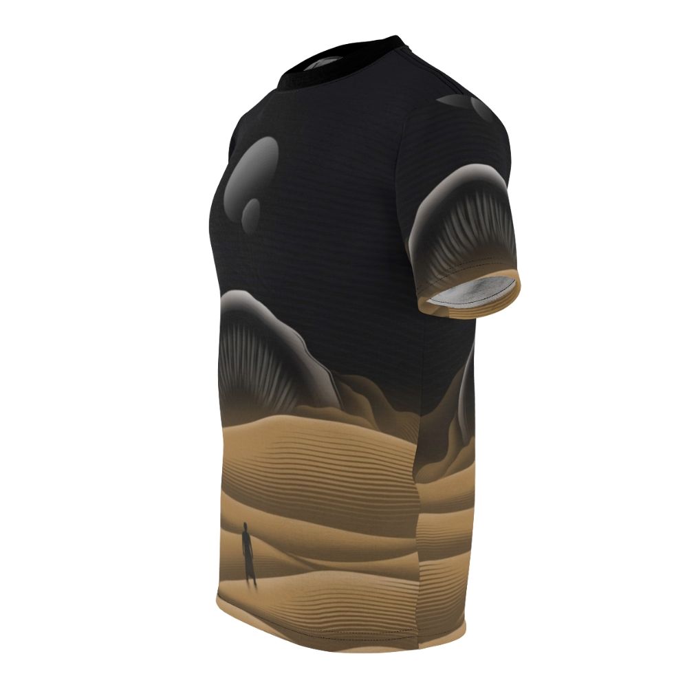 Dune Arrakis T-shirt featuring a sci-fi sandworm design - men left