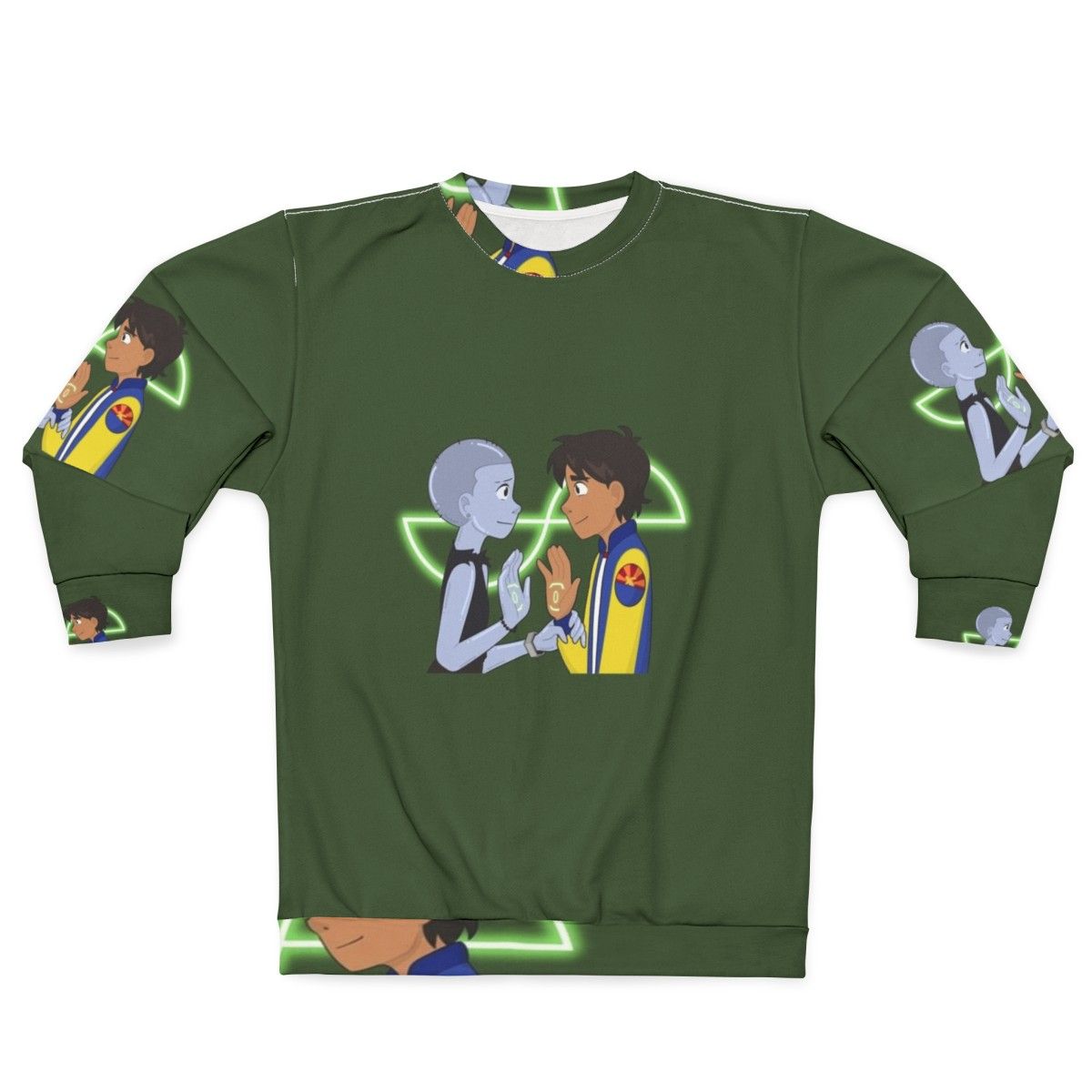 Infinity Train Cartoon Network Sweatshirt with Mirror Tulip Pattern