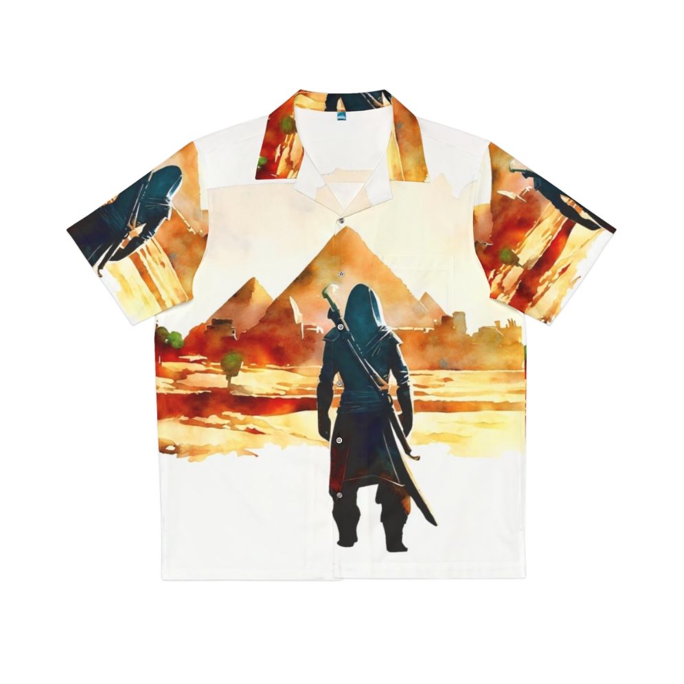 Assassin's Creed Origins Egyptian themed Hawaiian shirt with tropical print