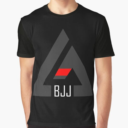 Gracie Jiu-Jitsu Black Belt Graphic T-Shirt featuring a martial arts and Brazilian jiu-jitsu design