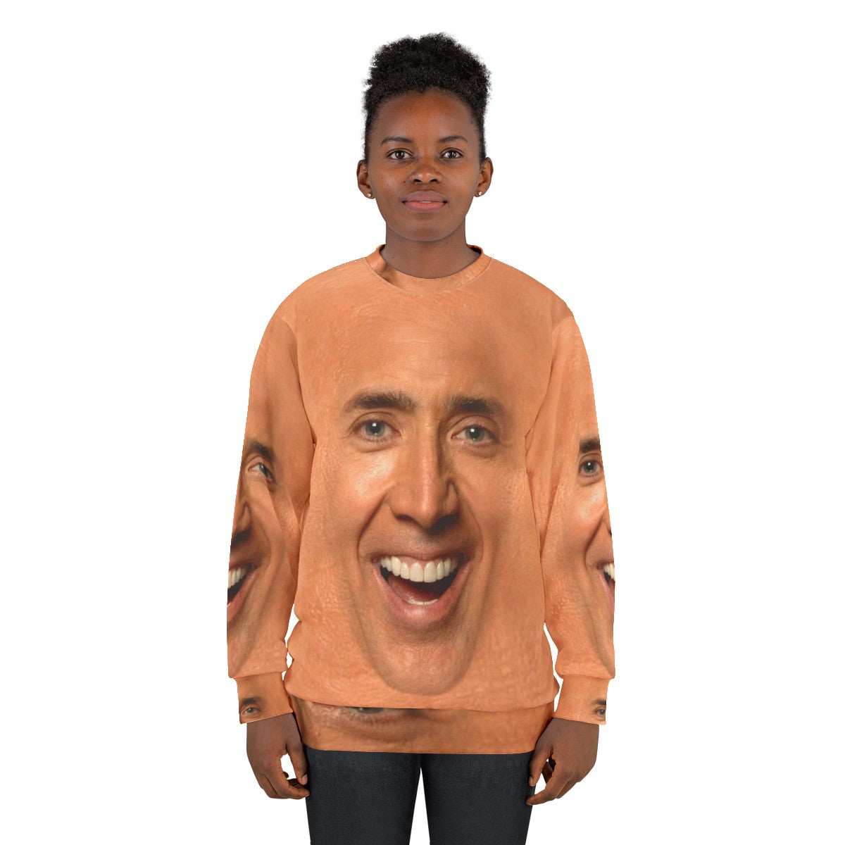 Nicolas Cage Sweatshirt with Funny Graphic - women