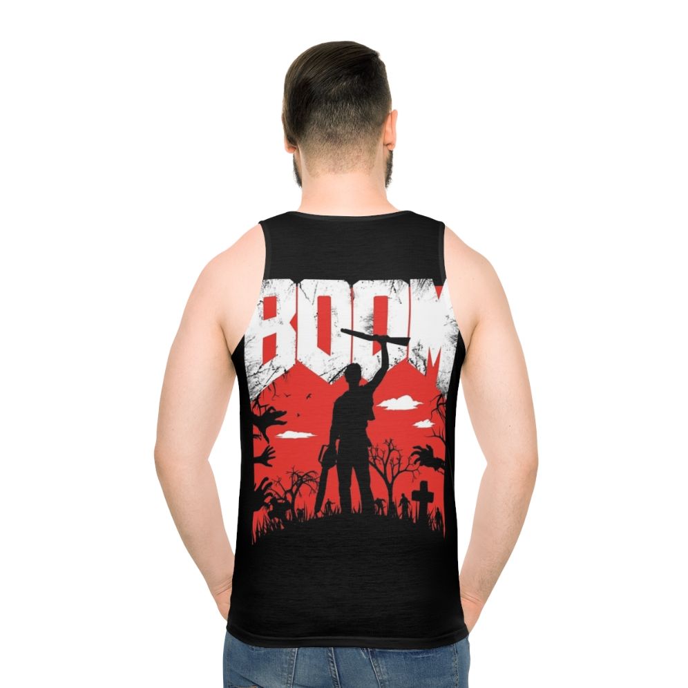 "This Is My Boomstick" Unisex Tank Top featuring a pop culture design - men back