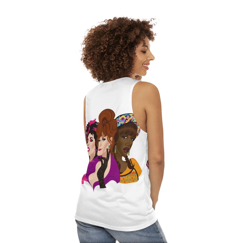 Unisex 'To Wong Foo' tank top with Alejandro Mogollo art - women back