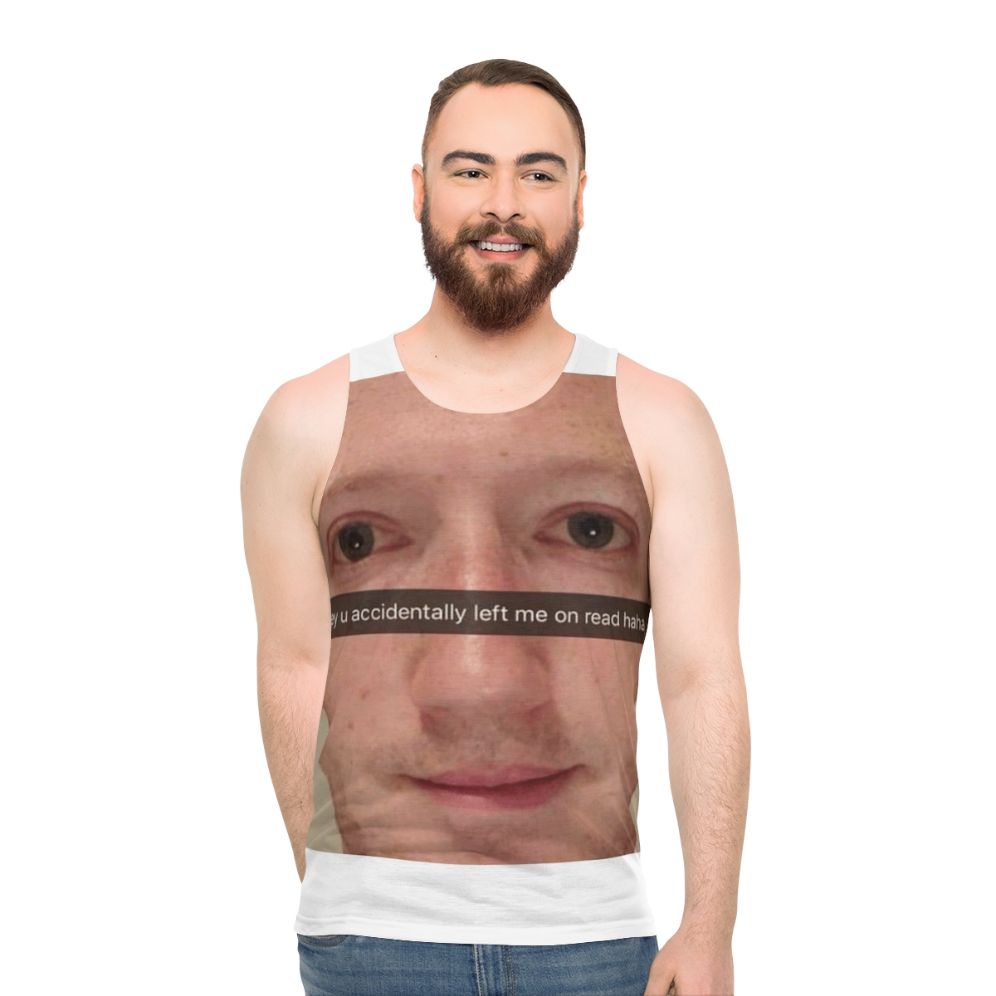 Mark Zuckerberg Snapchat Meme Unisex Tank Top - men