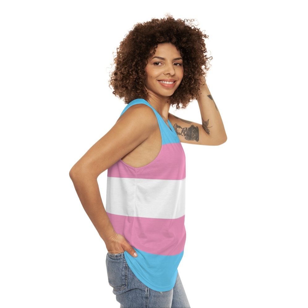 Transgender Pride Unisex Tank Top - women side