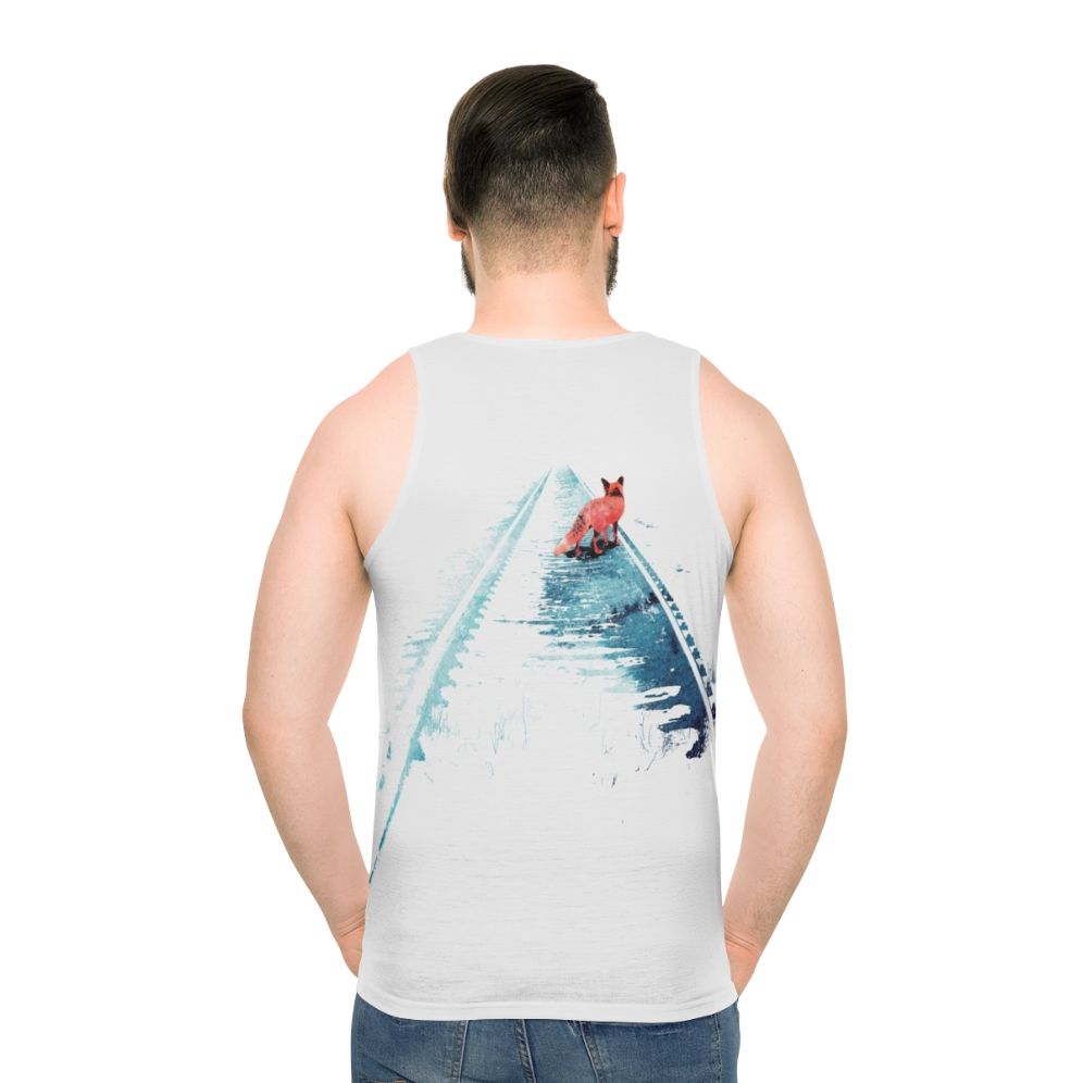 Watercolor animal art unisex tank top - men back