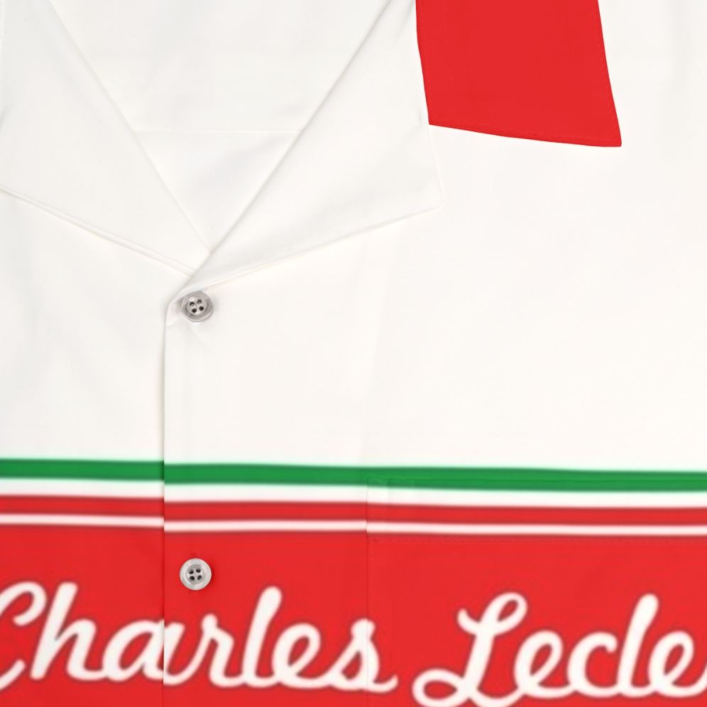 Retro Charles Leclerc F1 Hawaiian Shirt - Detail