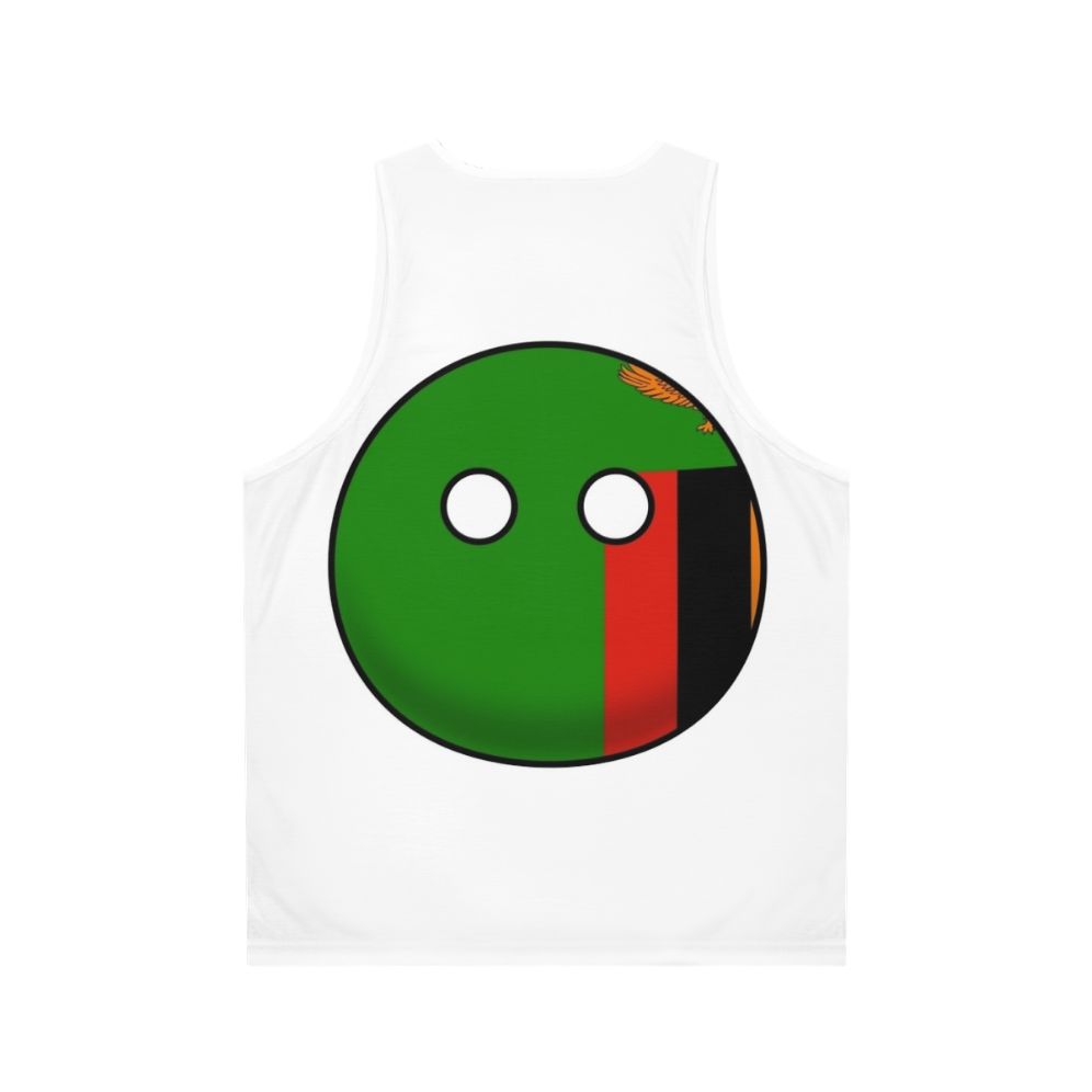 Zambia flag countryball design on a unisex tank top - Back