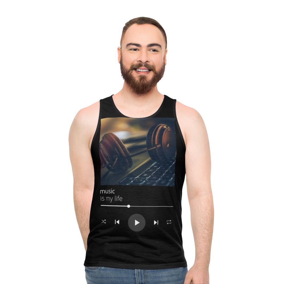 Unisex music lover tank top - men