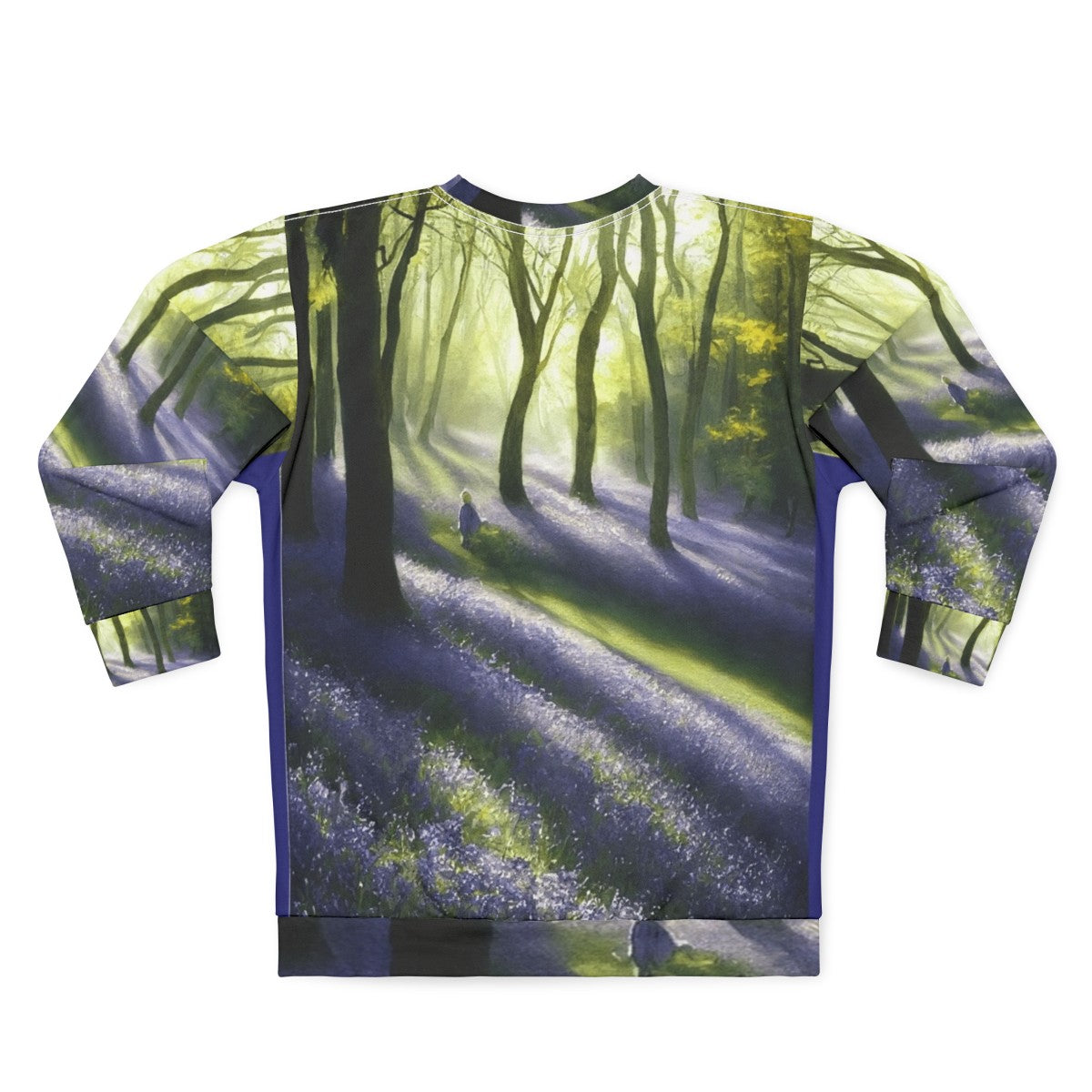 Bluebell floral watercolor design on a cozy women's sweatshirt - Back