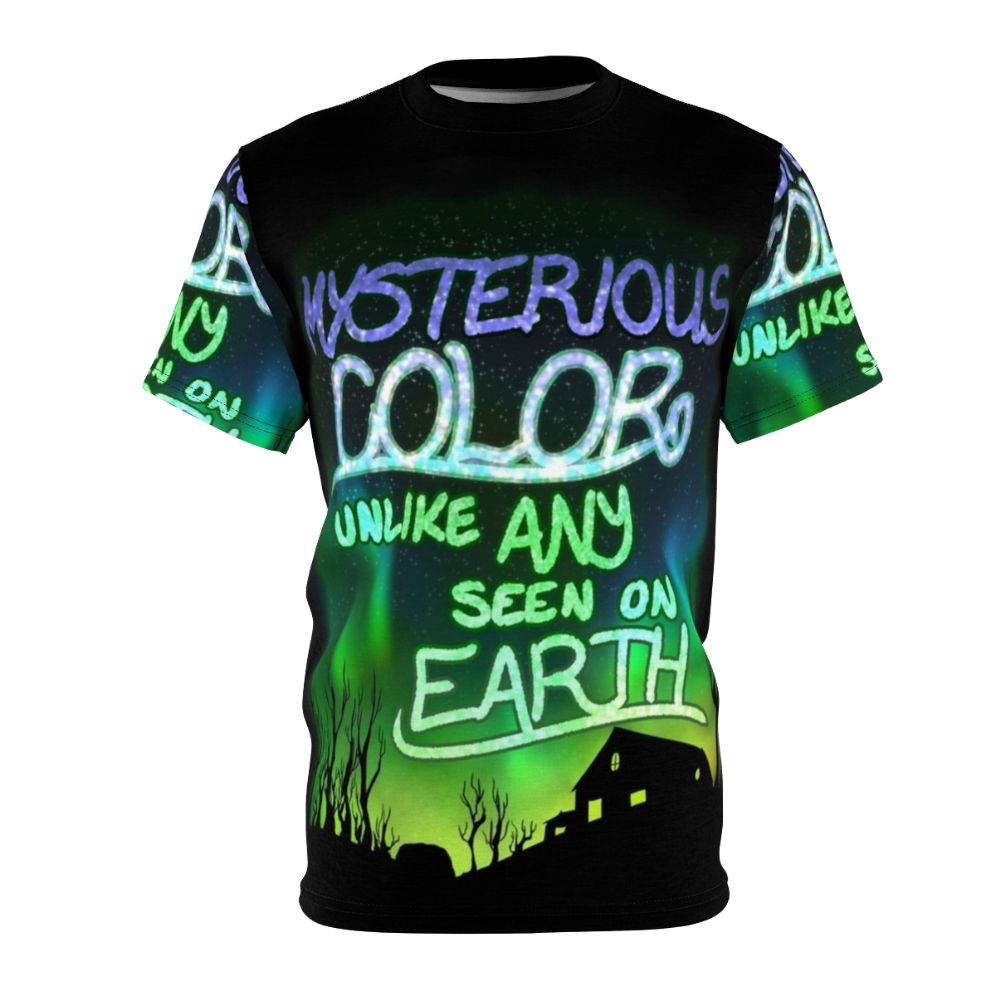 Mysterious color t-shirt inspired by cosmic horror sci-fi