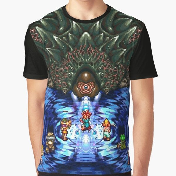 Chrono Trigger Lavos Battle Retro Pixel Art Graphic T-Shirt