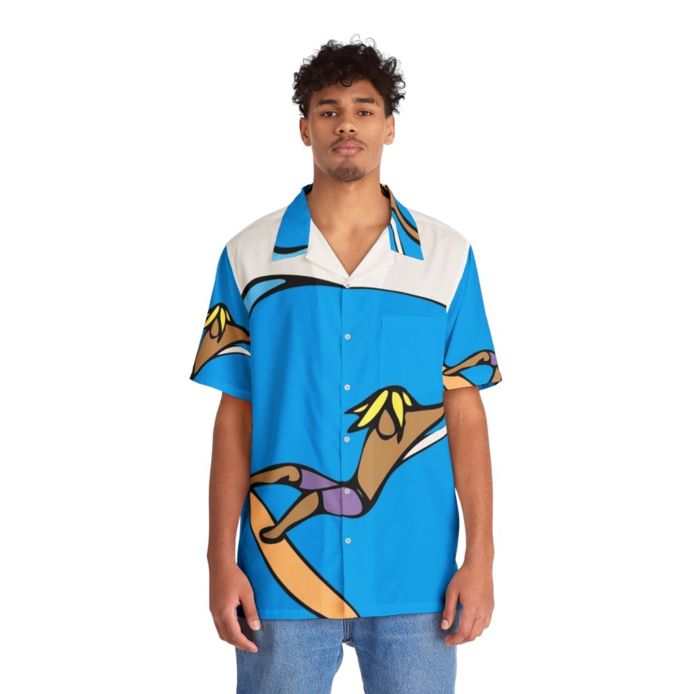 Hand Drag Hawaiian Shirt featuring beach and ocean graphics - People Front