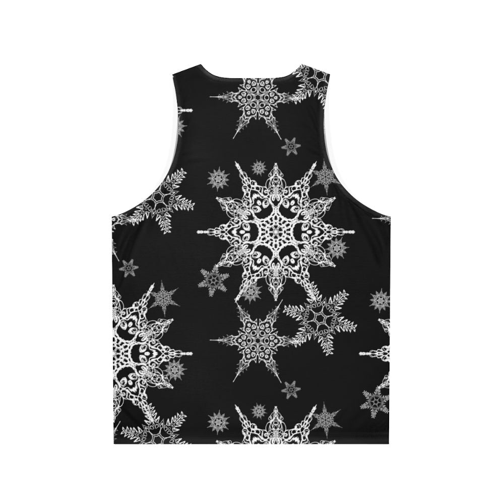 Gothic skull and snowflakes unisex holiday tank top - Back