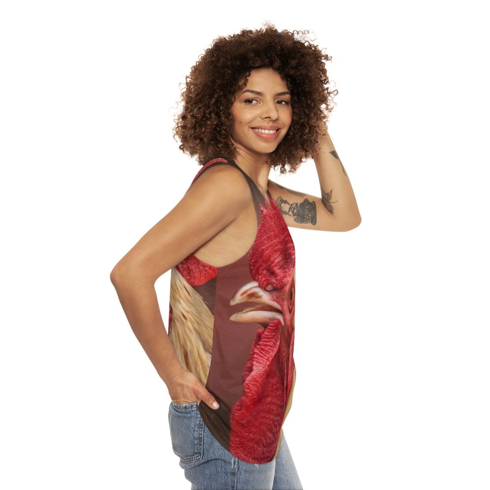 Rooster Chicken Red Poultry Farm Animals Unisex Tank Top - women side