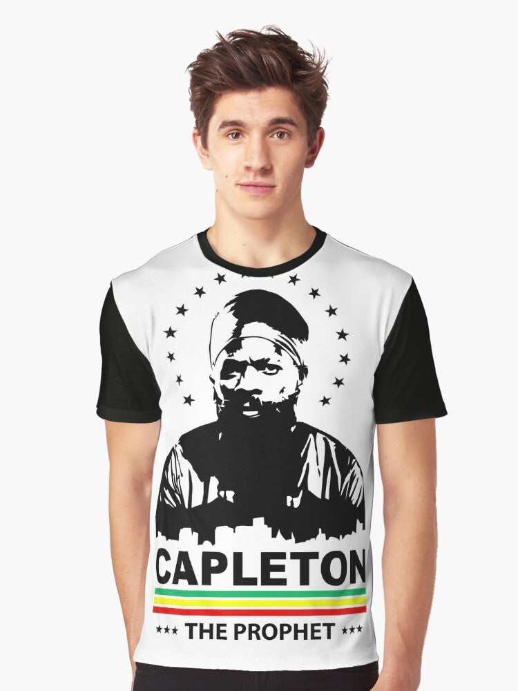 Vintage graphic t-shirt featuring The Reggae Prophet Capleton, a skinhead reggae boss design - Men