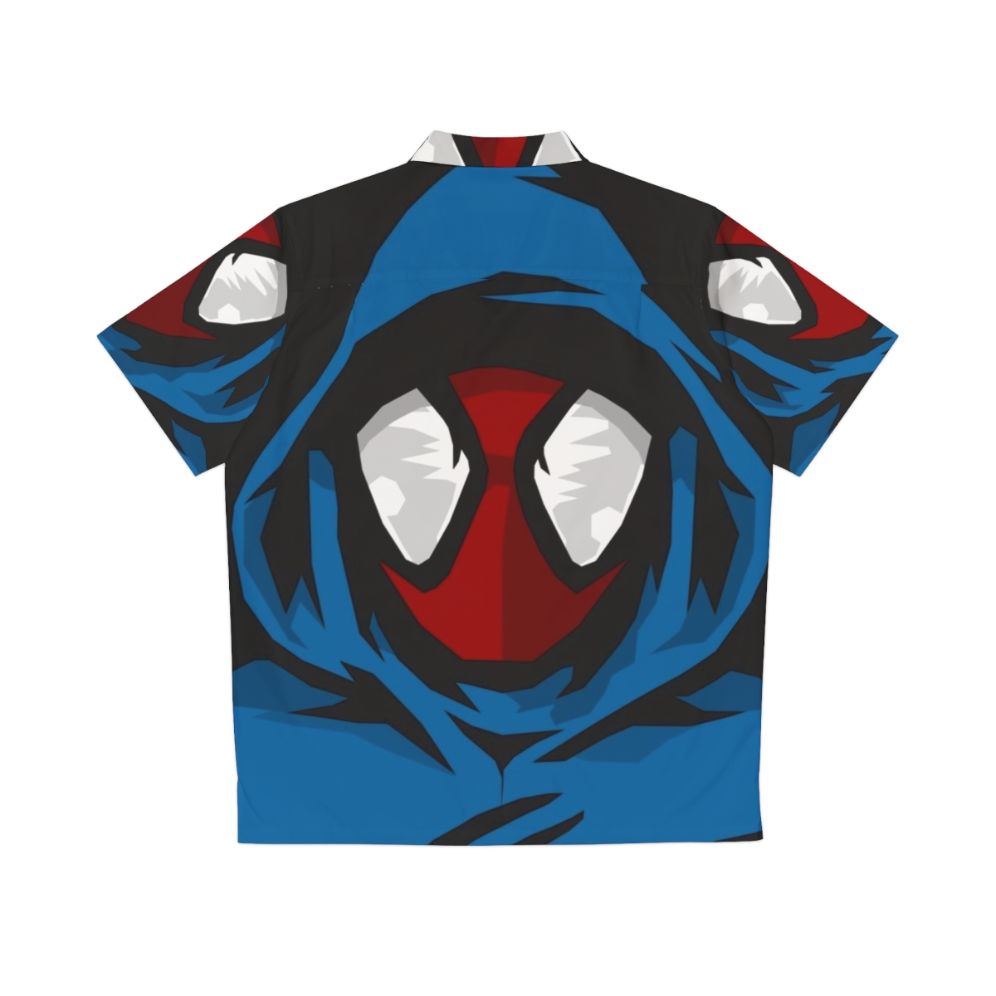 Scarlet Spider inspired Hawaiian shirt with spider web and Marvel design - Back