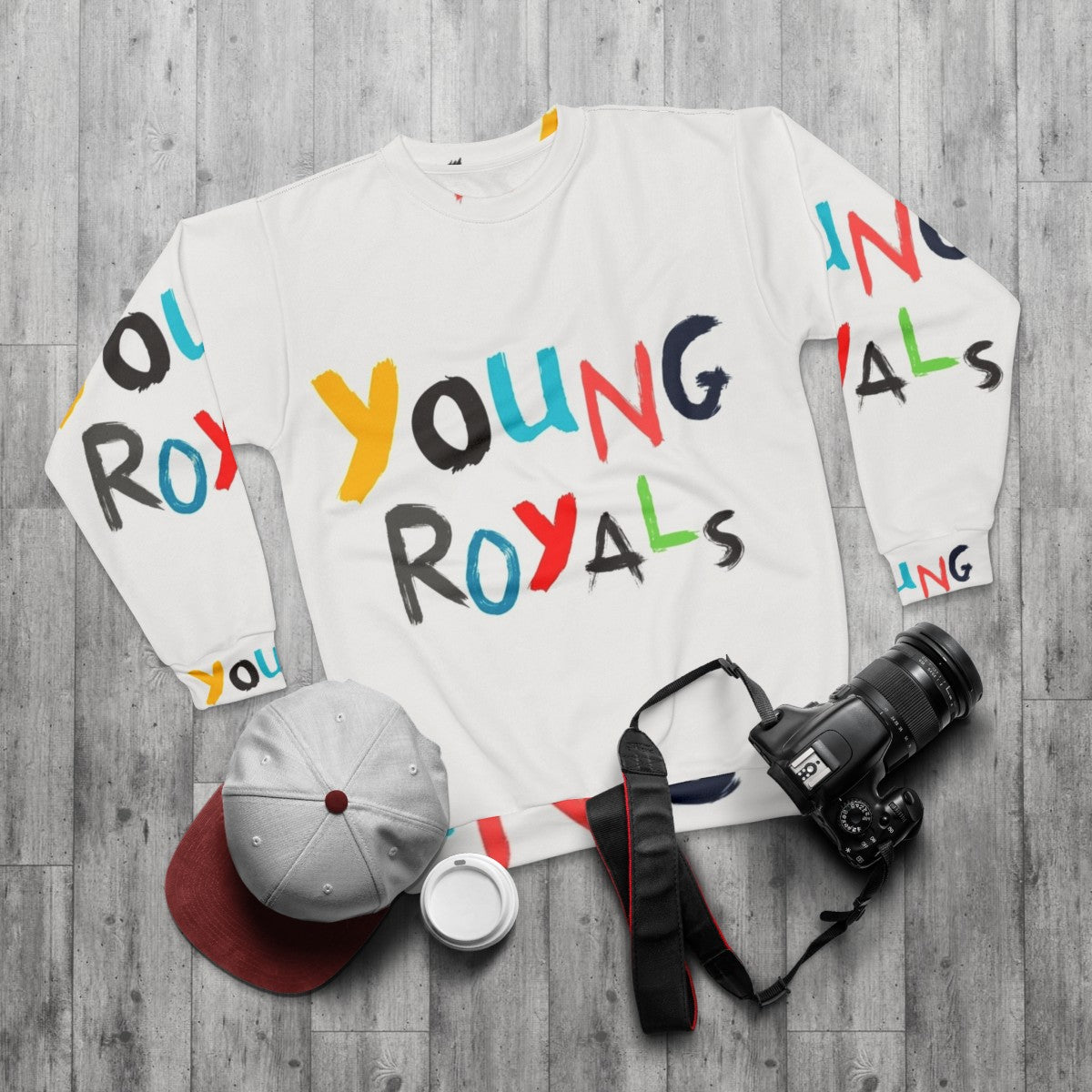 Young Royals Netflix Sweatshirt with Edvin Ryding and Omar Rudberg - flat lay