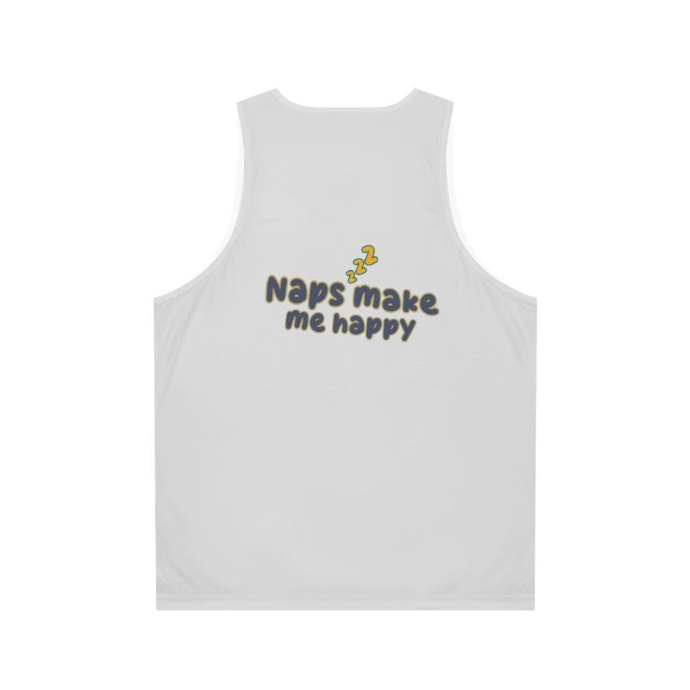 Unisex tank top with "Naps Fix Everything" design - Back