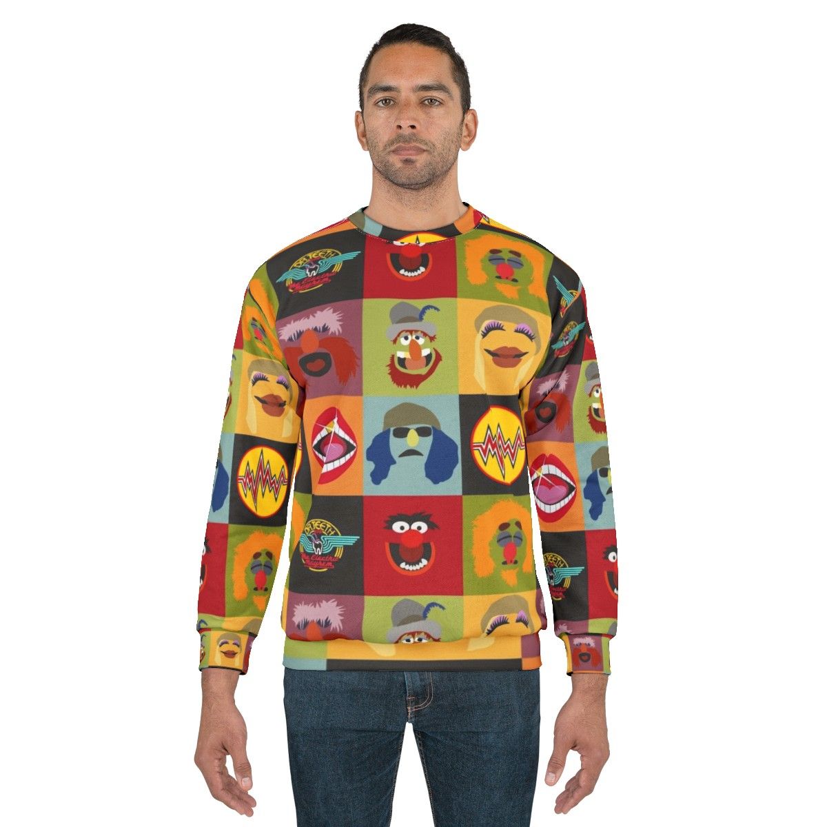 Muppets Electric Mayhem Ft Lips Cartoon Sweatshirt - men