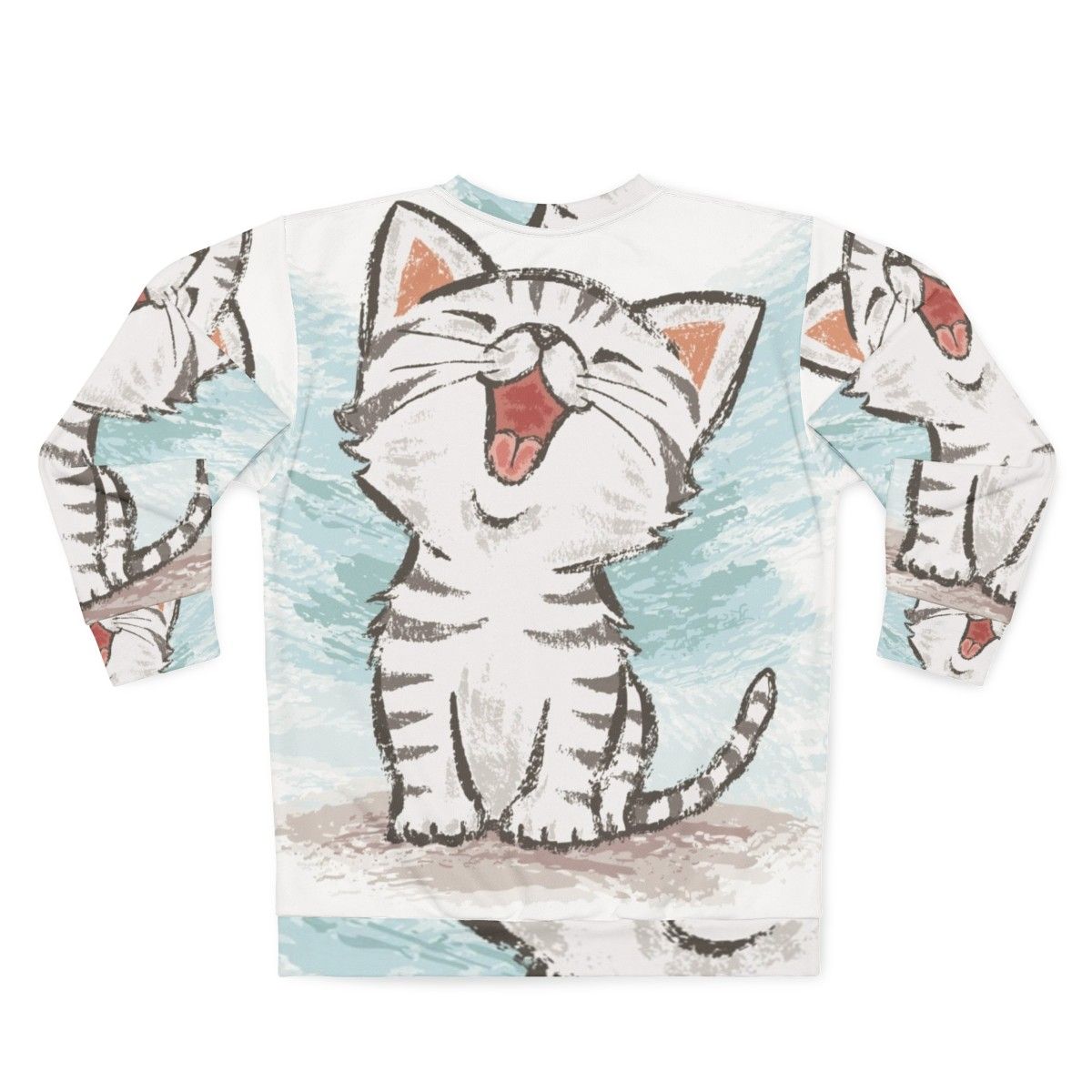 American Shorthair Cat Wearing Happy Sweatshirt - Back