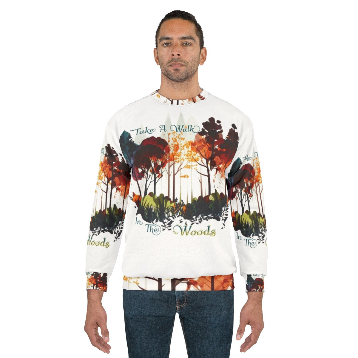 Take a Walk Through Nature Sweatshirt with Colorful Fall Foliage - men