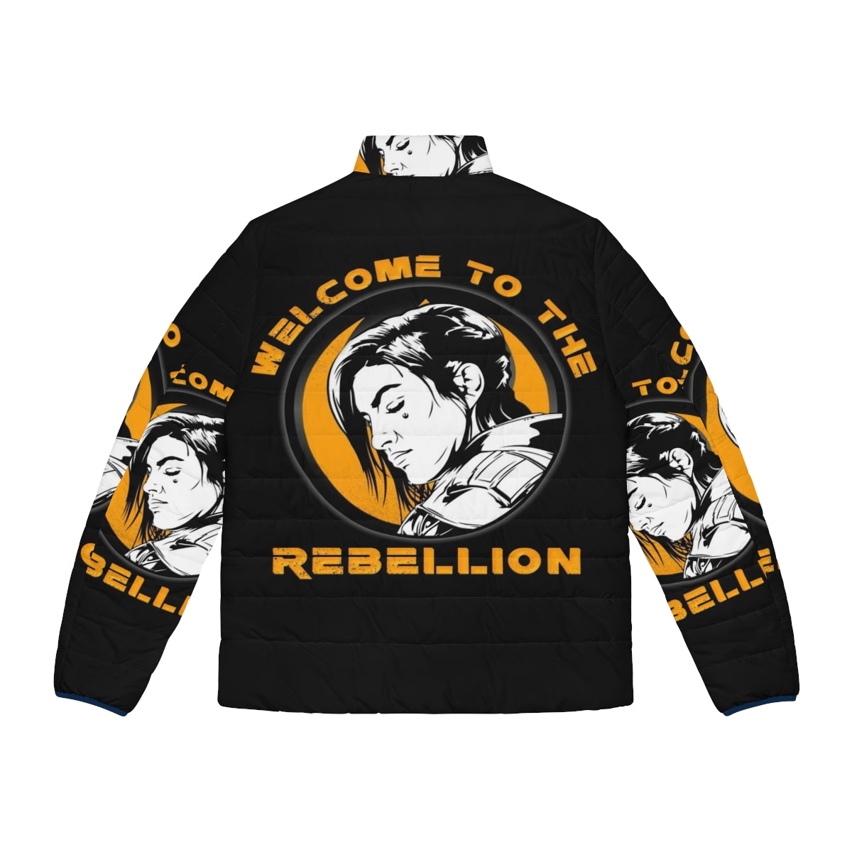 Gina Carano "Welcome to the Rebellion" Mandalorian Puffer Jacket - Back