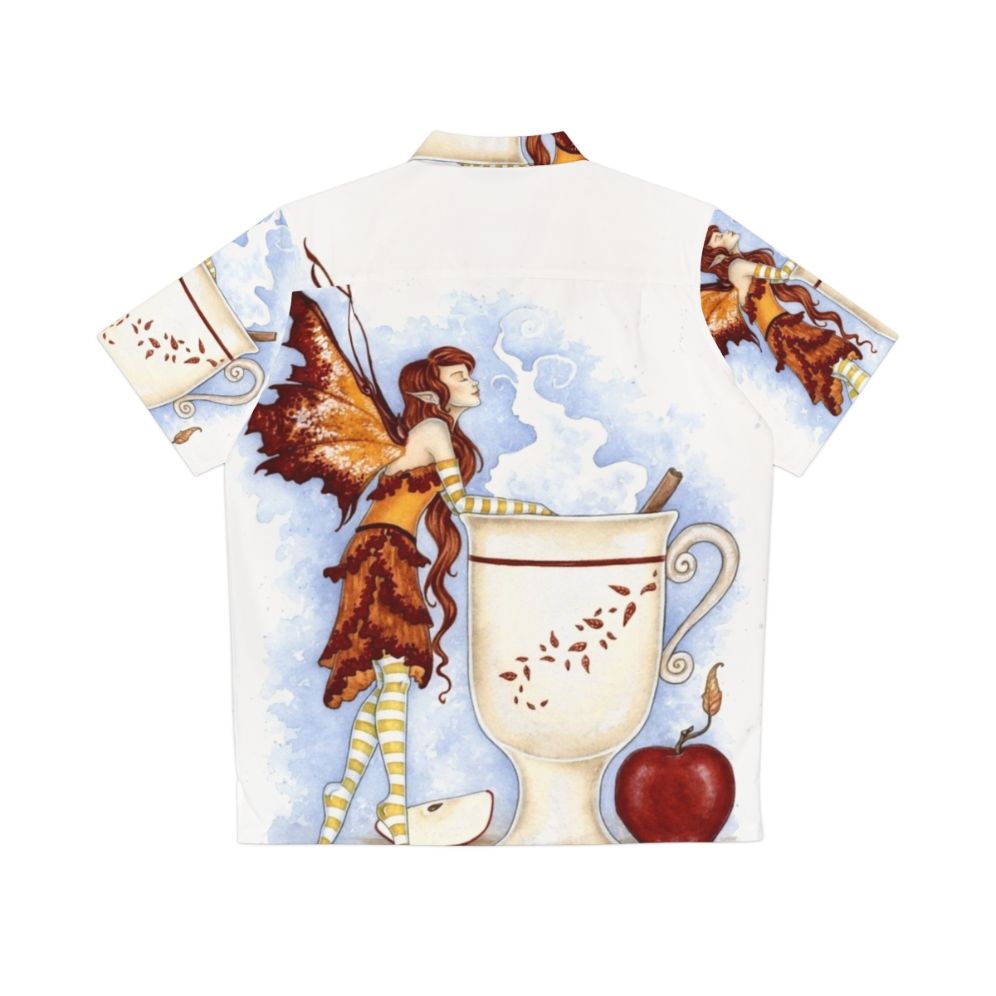 Cider Faery Hawaiian Shirt with fairy, autumn, and cinnamon apple design - Back