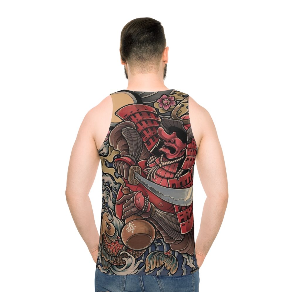 Samurai Tank Top featuring the Drunken Oni Warrior design - men back