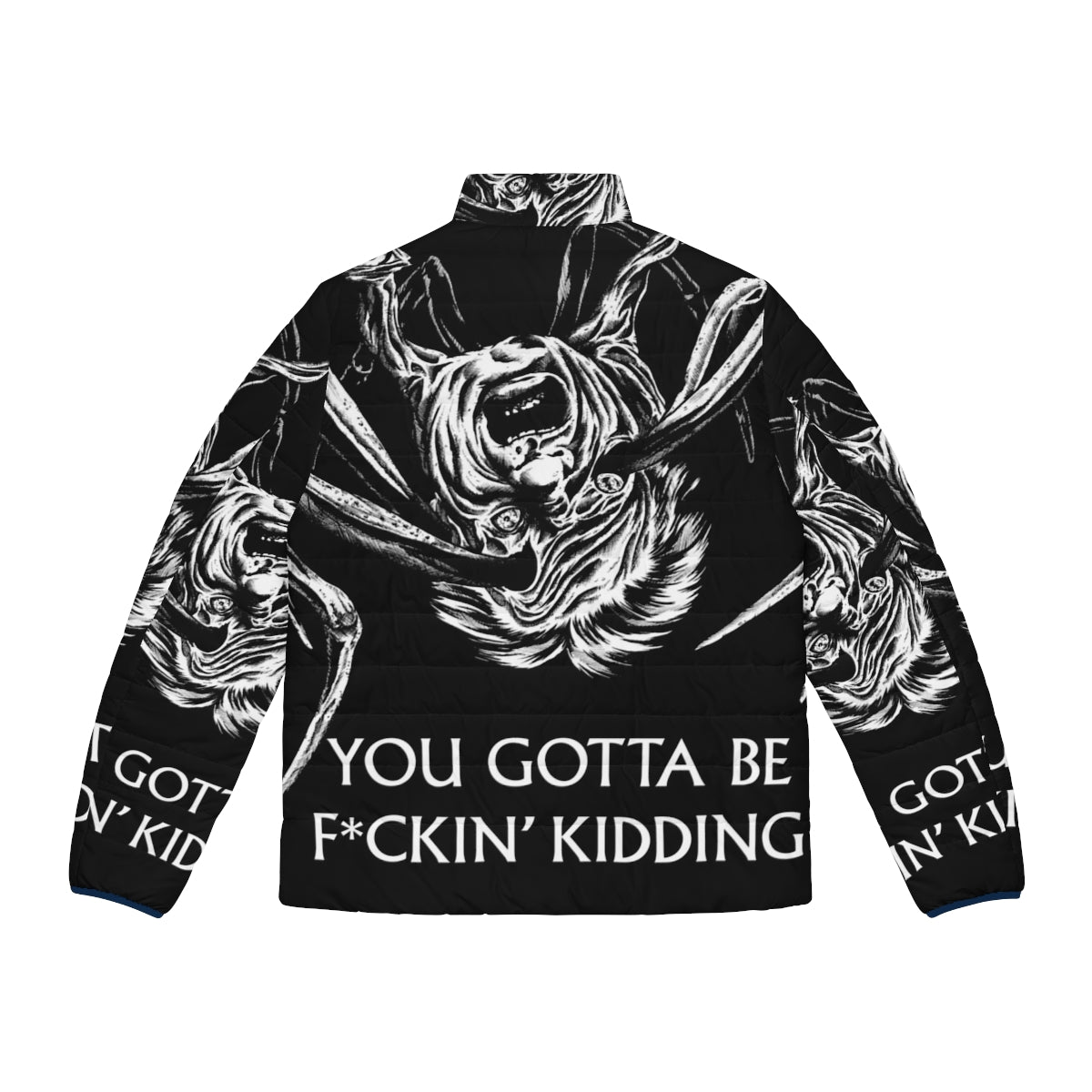 The Thing 1982 inspired puffer jacket with horror movie graphics - Back